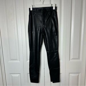 Zara Faux Leather Mid/High Rise Skinny Pants w/Ankle Zippers